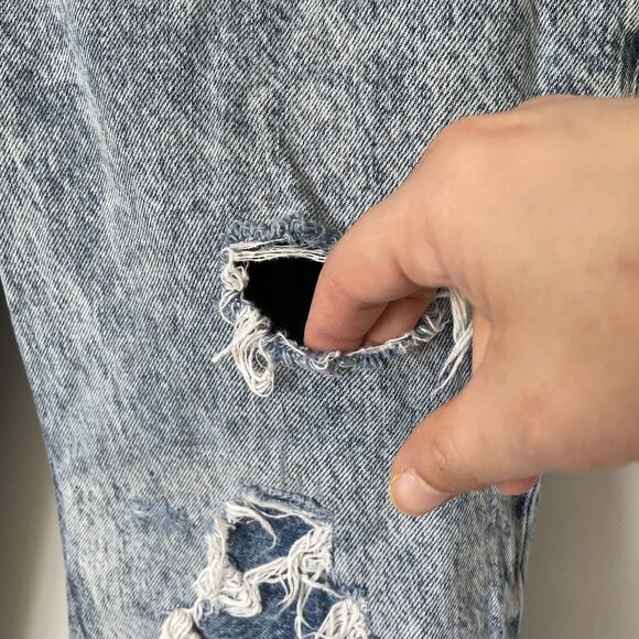 Free People We The Free Straight Leg Denim Jeans Blue Distressed Women's Size 28 - Picture 8 of 13